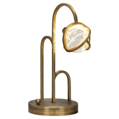 Planetaria Brass And Clear Glass Table Lamp by Bohinc Studio