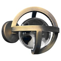 Planetaria Brass And Clear Glass Wall Lamp by Bohinc Studio