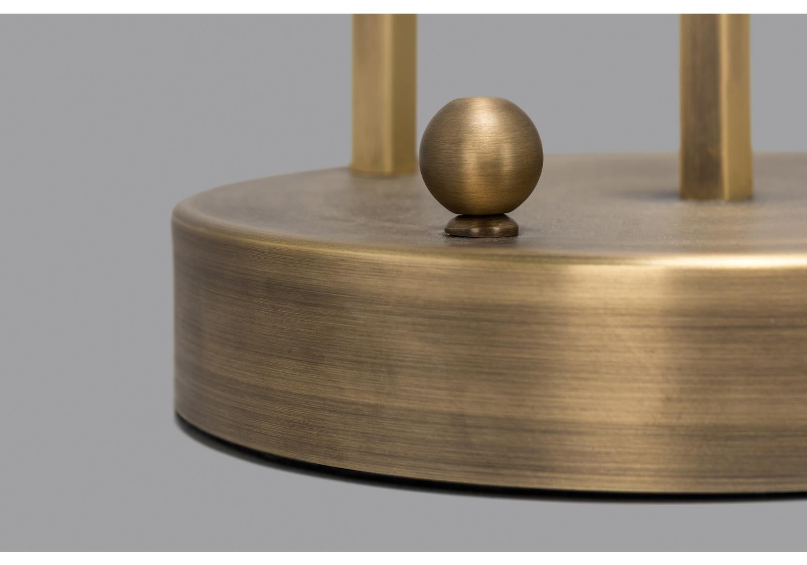 Planetaria Table Lamp, Dark Brass Frame and Glass Sphere by Lara Bohinc In New Condition For Sale In Holland, AMSTERDAM