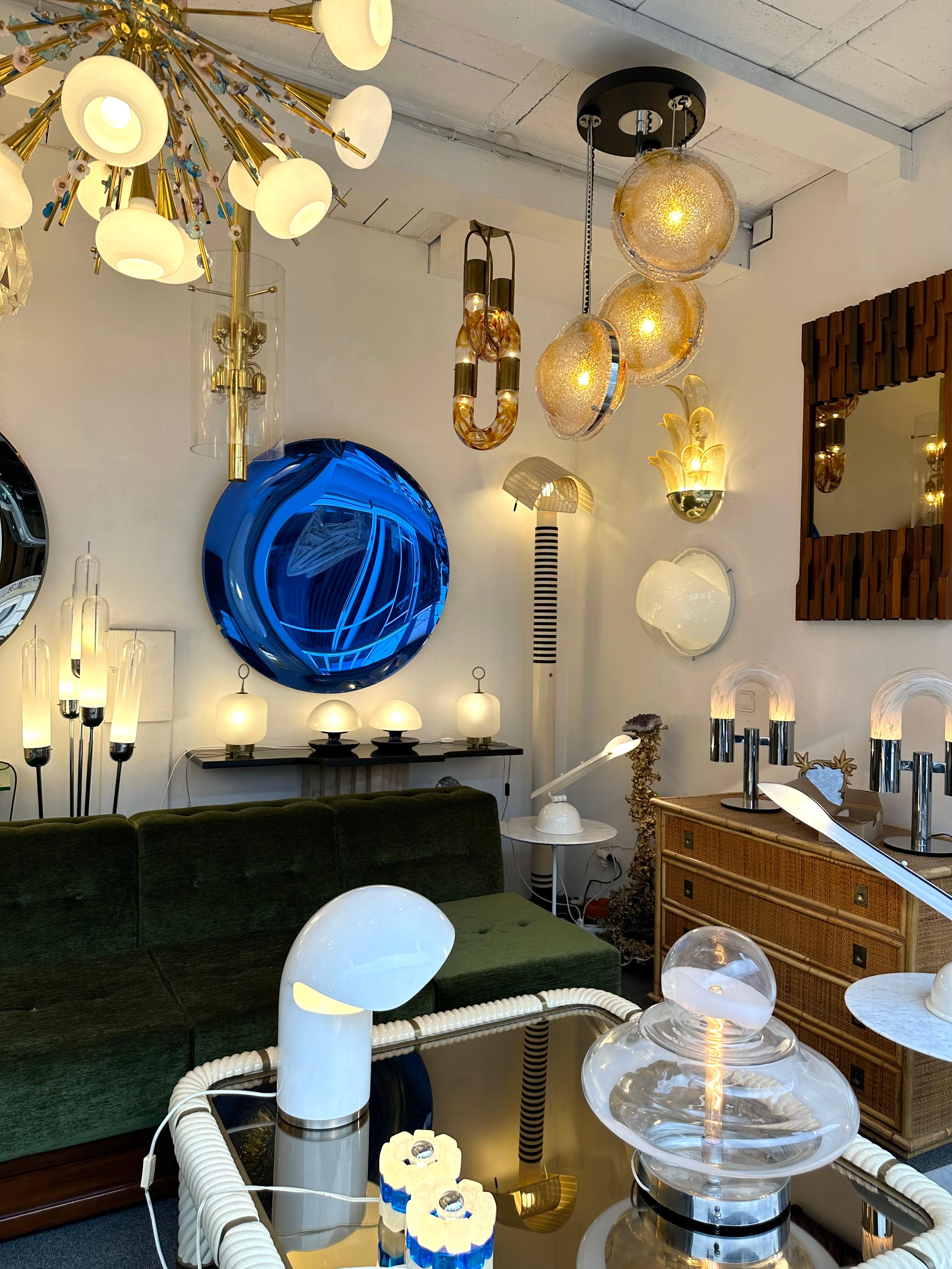 Late 20th Century Planetarium Chandelier Amber Murano Glass and Metal by VeArt, Italy, 1970s For Sale