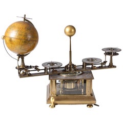 Antique VIDEO* Planetarium, Tellurium Clock with Rotating Globe, London, Cambridge, 1925