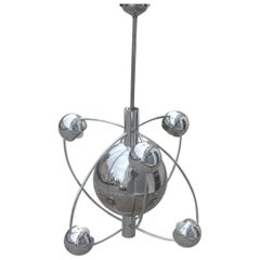 Planetary Universe Sun Chandelier Chromed Italian Design 1970 Planets Reggiani