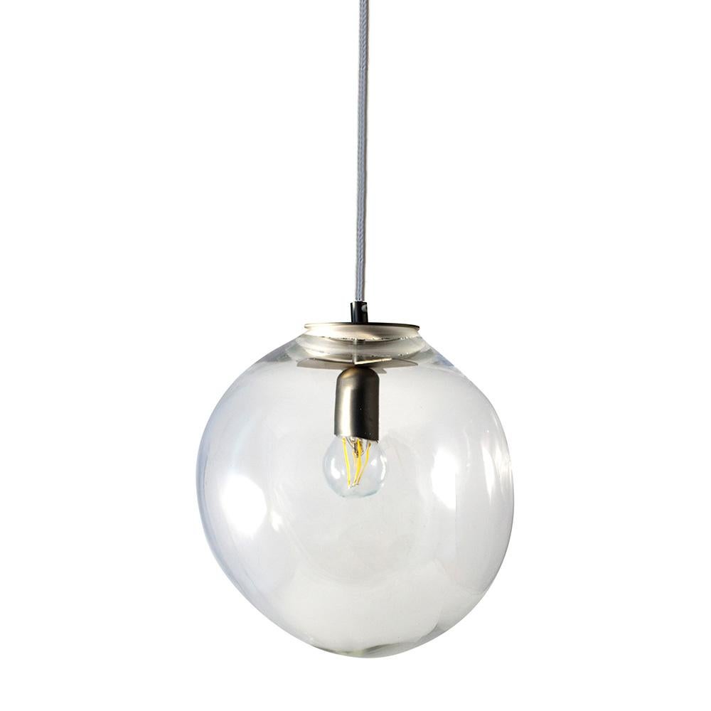 Planetoide Juno crystal pendant by Eloa.
No UL listed 
Material: glass, steel, silver, LED Bulb
Dimensions: D30 x W30 x H250 cm
Also available in different colours and dimensions.

All our lamps can be wired according to each country. If sold to the