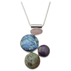 Planets Silver and Colored Stone Pendant