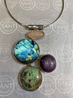 Planets Silver and Colored Stone Pendant