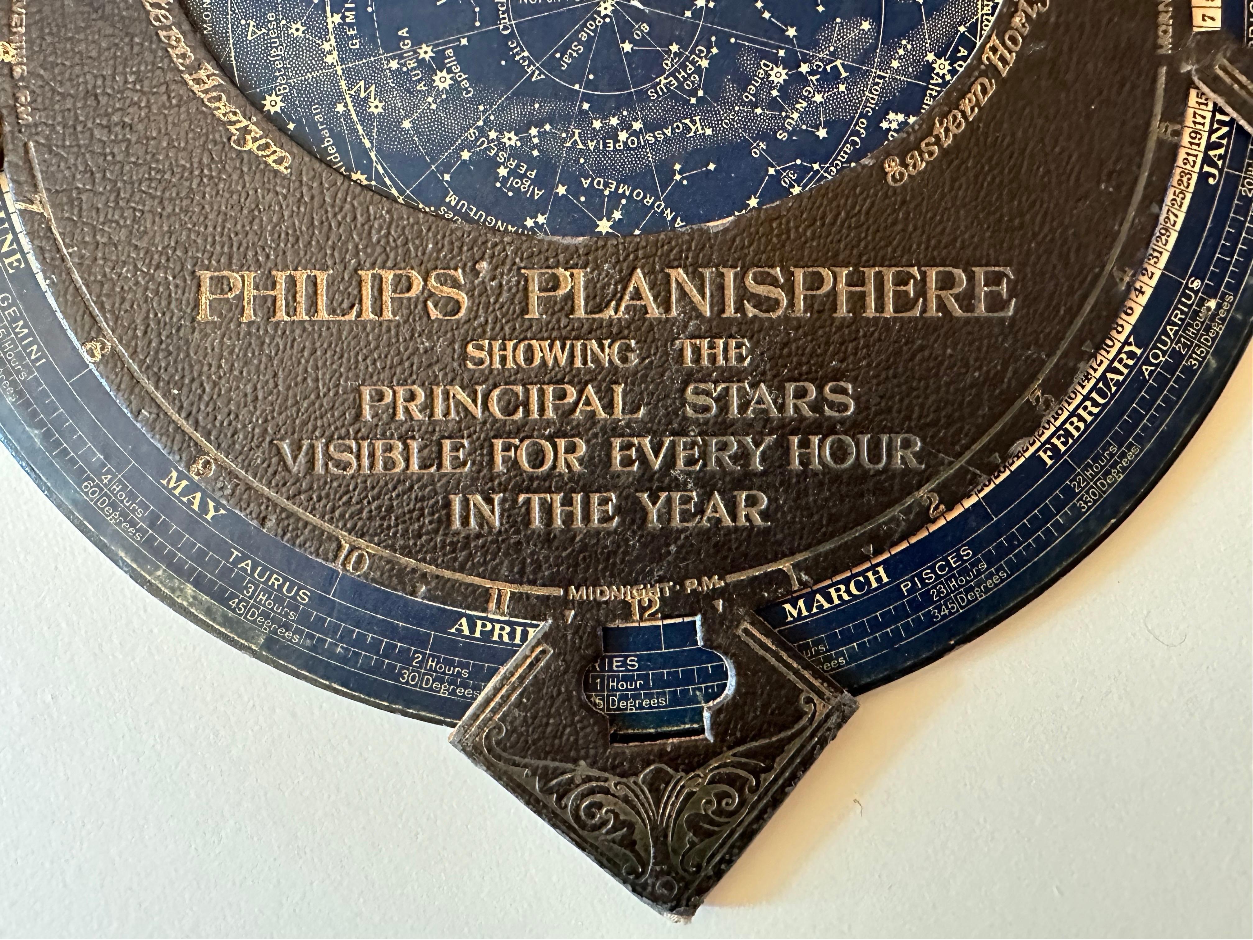 Early 20th Century Planisphere. Philips' Planisphere showing the Principal Stars, circa 1905