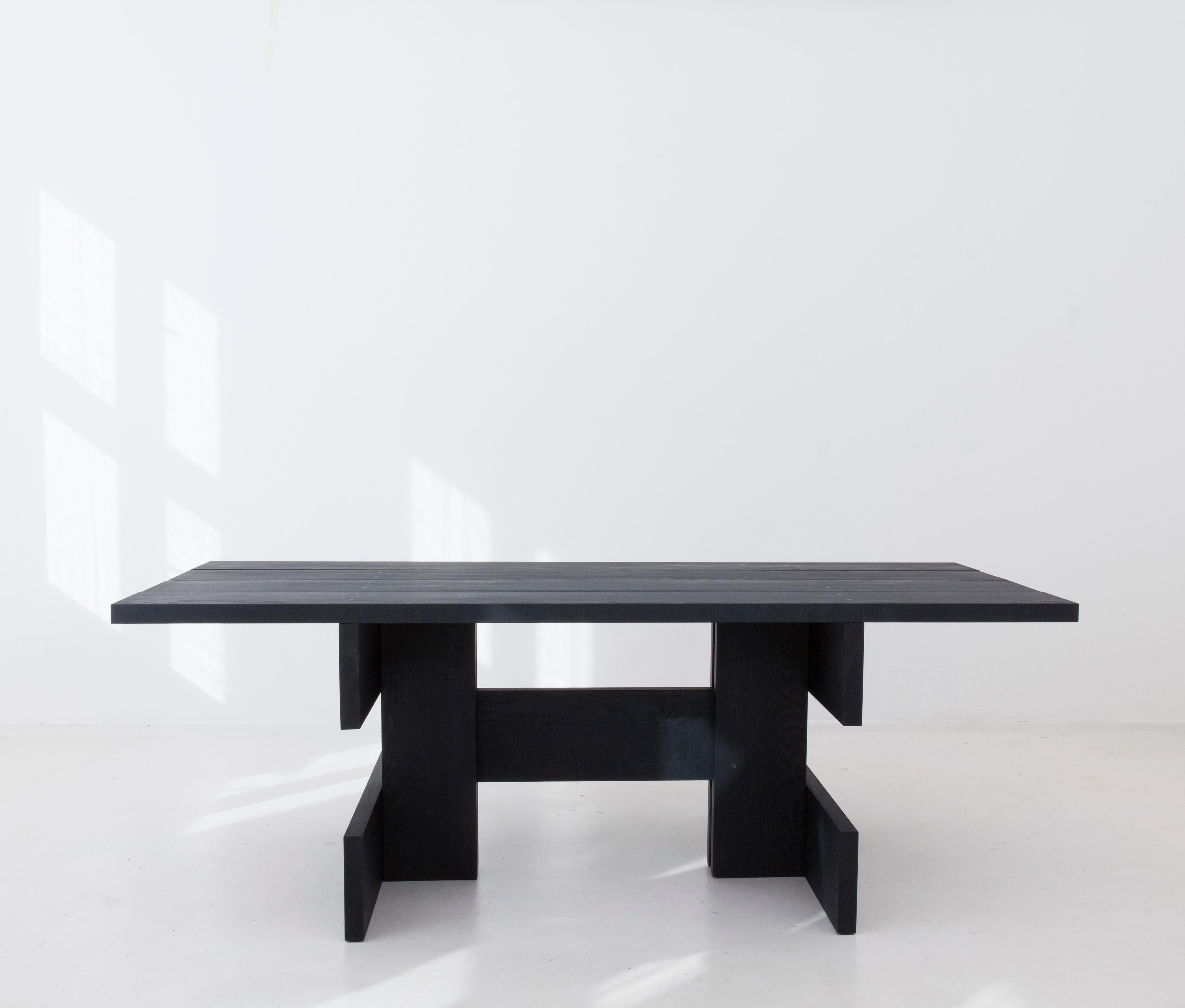Latvian Plank Contemporary Table in Ash Wood For Sale