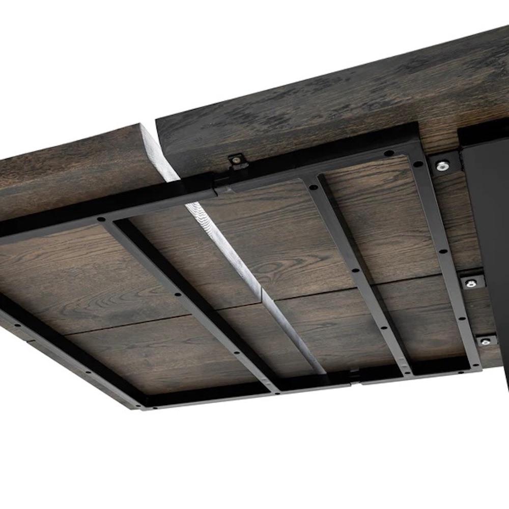 Plank Dining Table, Solid Oak, Chocolate For Sale 9