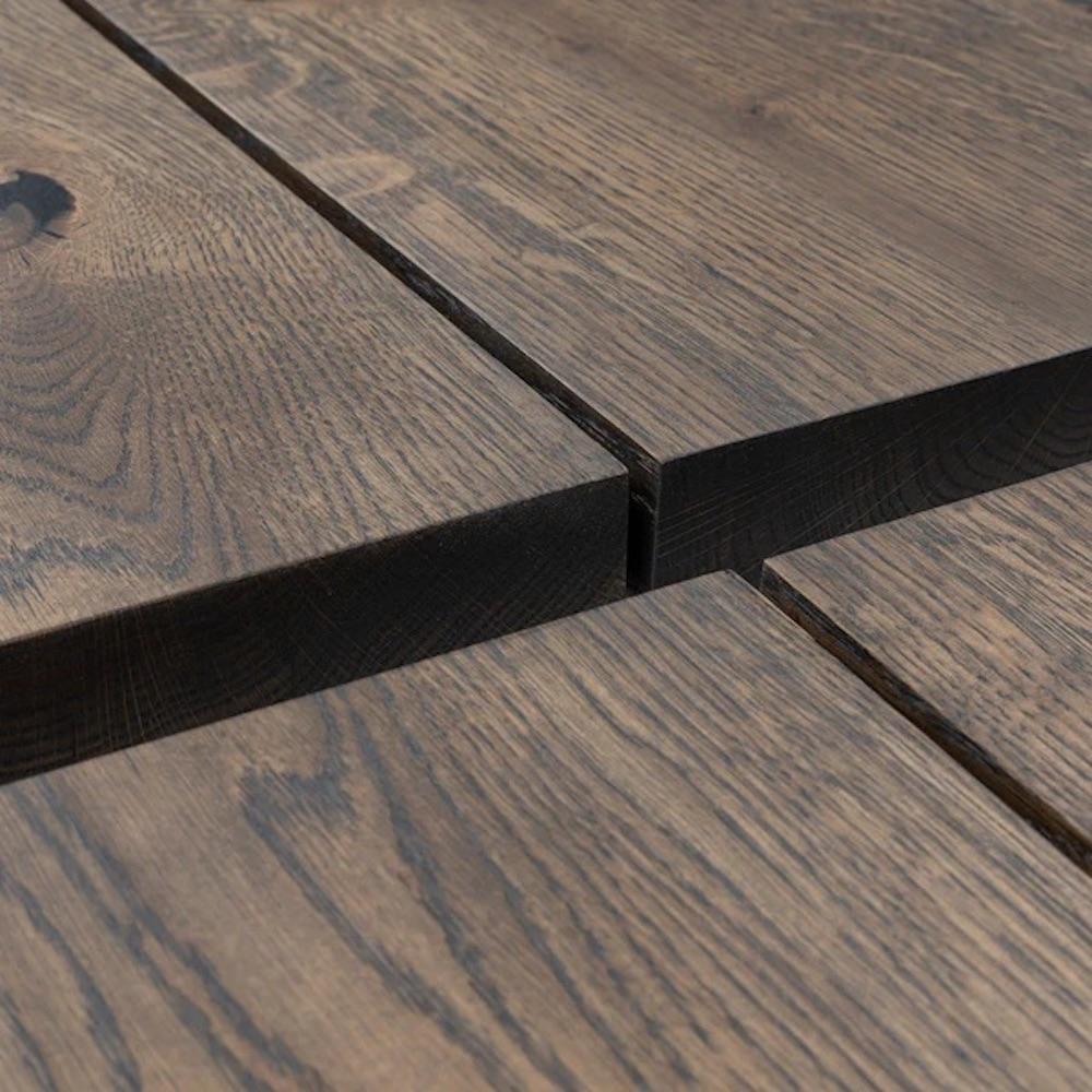 Plank Dining Table, Solid Oak, Chocolate For Sale 10