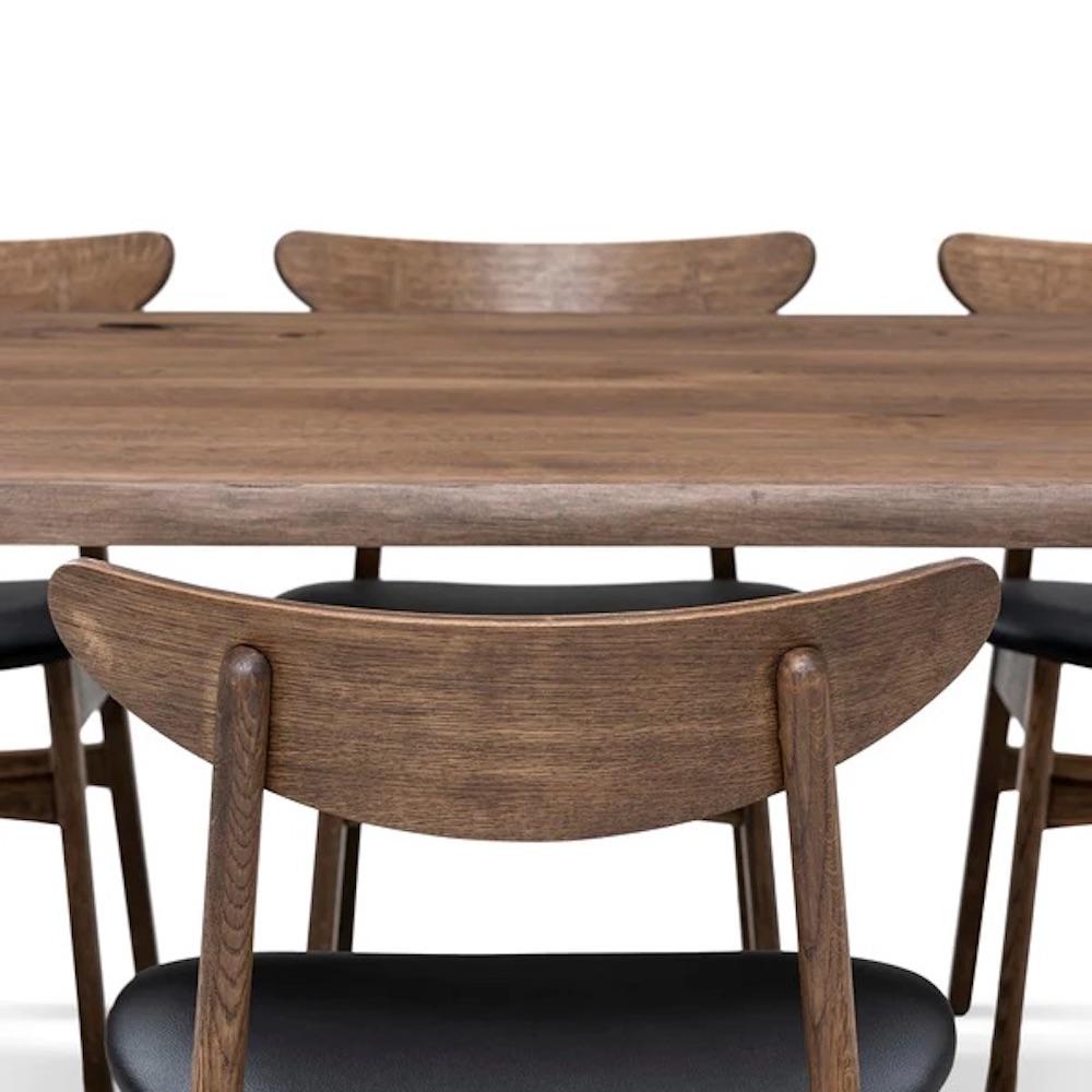 Plank Dining Table, Solid Oak, Chocolate For Sale 1