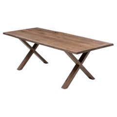 Plank Dining Table, Solid Oak, Chocolate