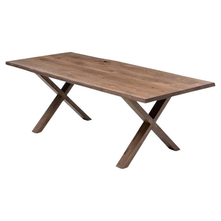 Plank Dining Table, Solid Oak, Chocolate For Sale at 1stDibs