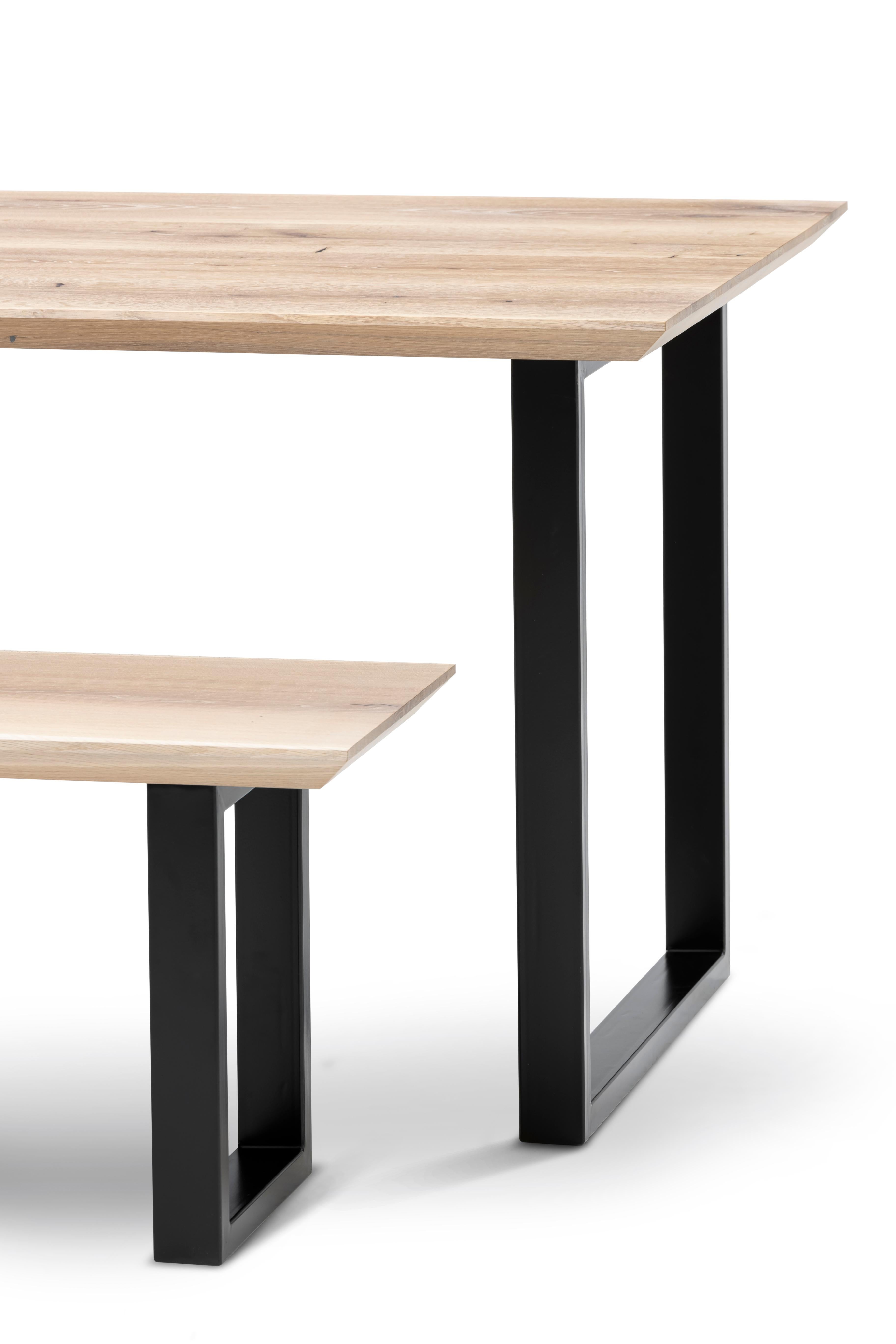 Plank Dining Table, Solid Oak, Cotton For Sale 5