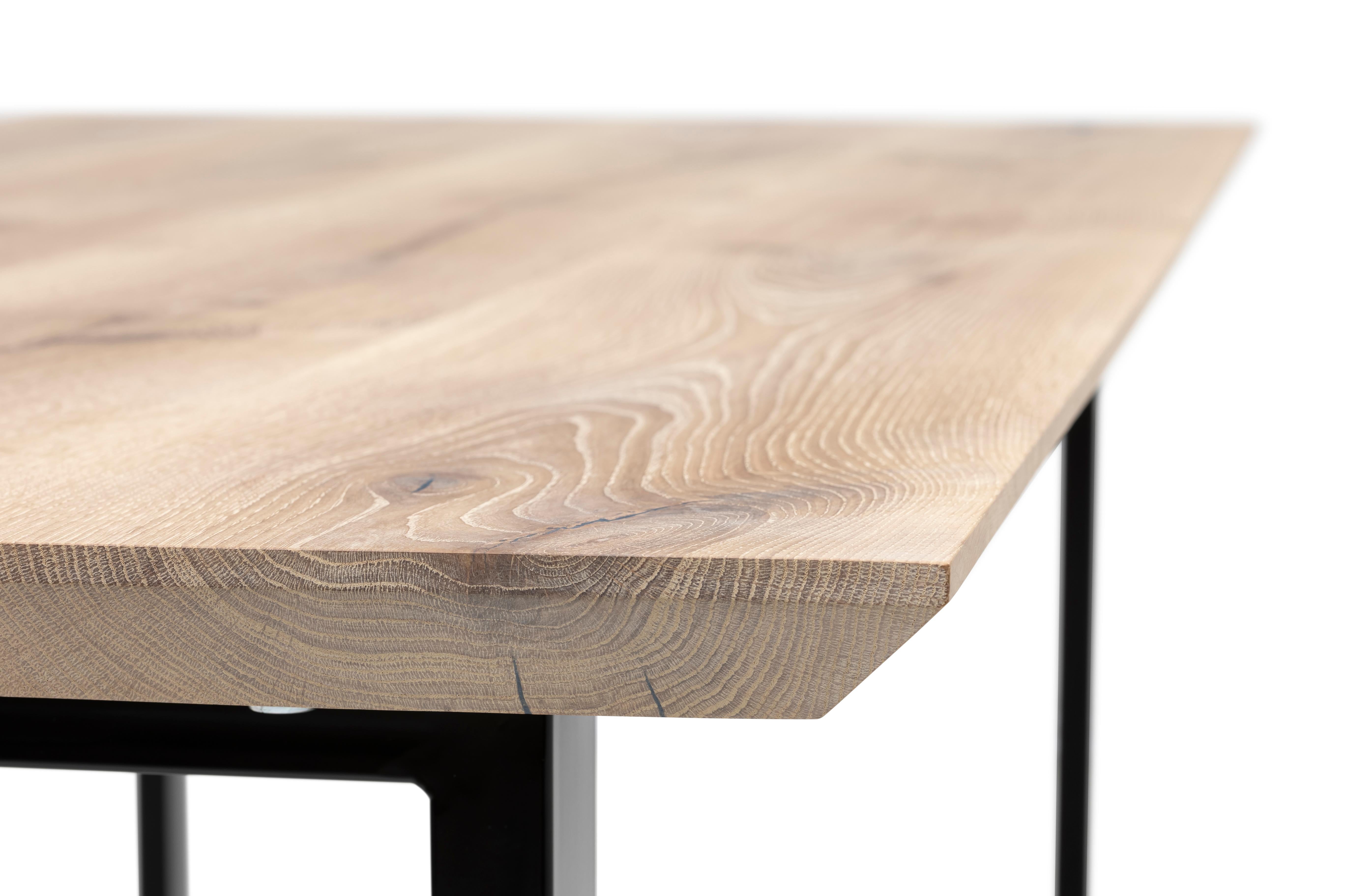 Plank Dining Table, Solid Oak, Cotton For Sale 9