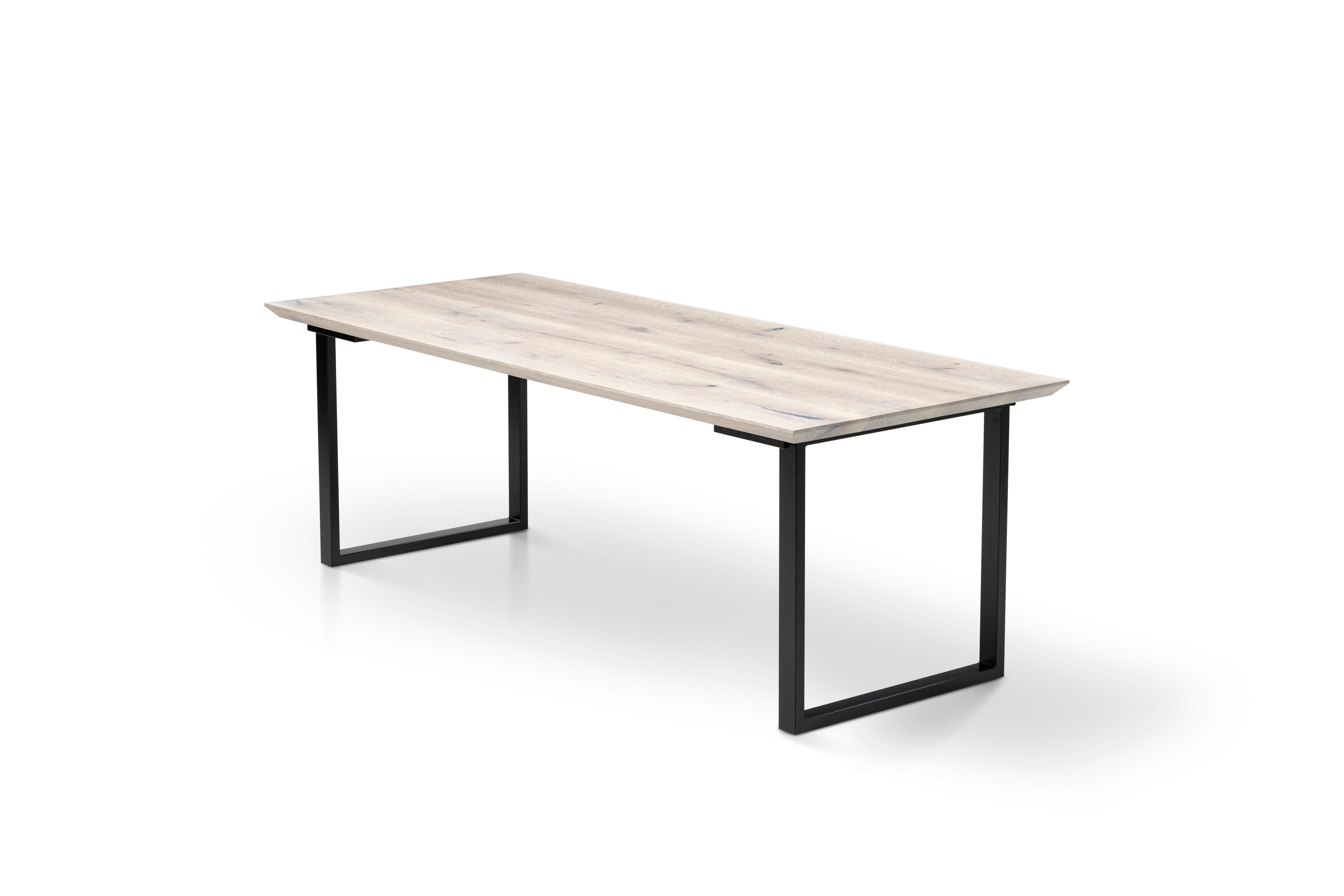 Plank Dining Table, Solid Oak, Cotton For Sale 2