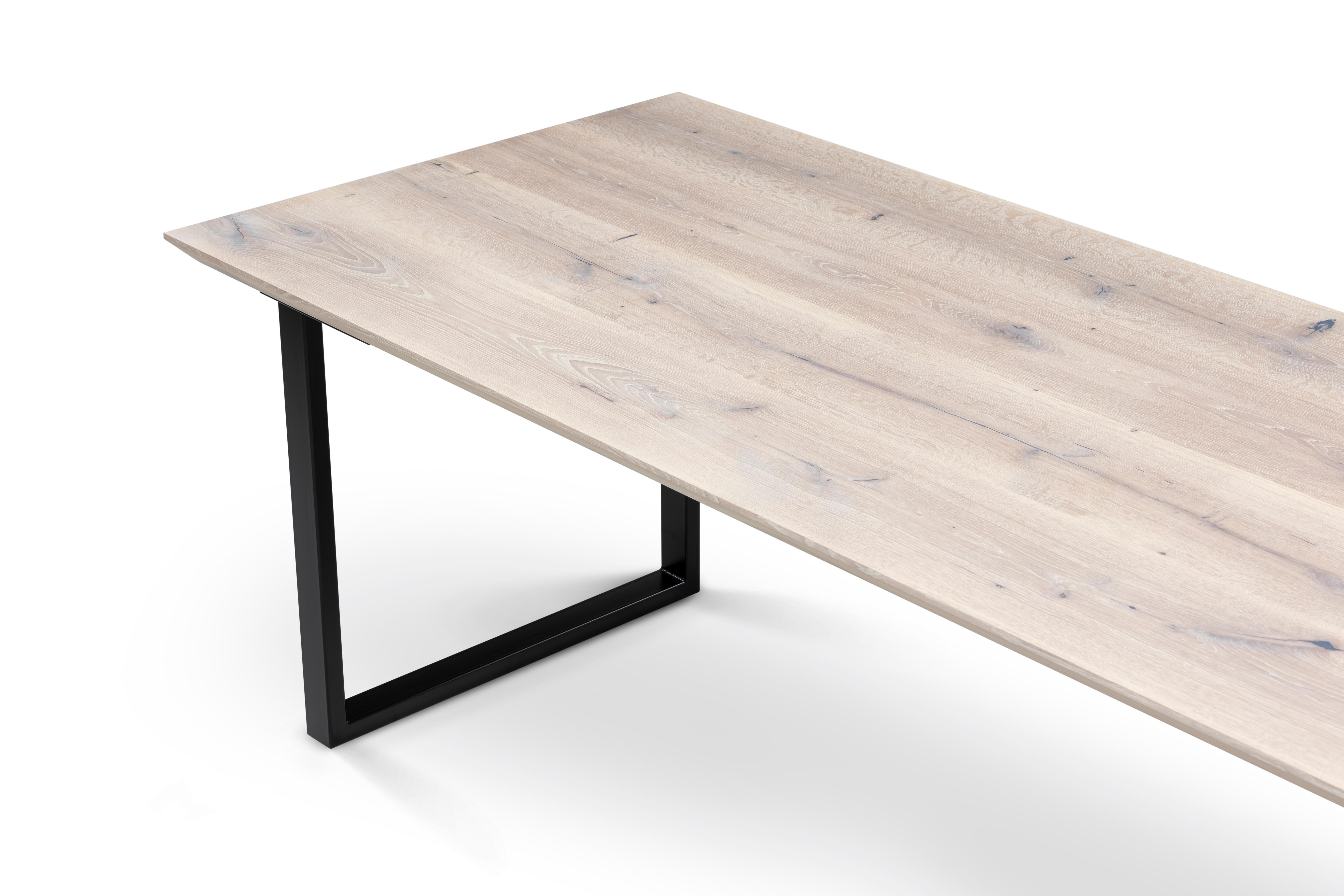 Plank Dining Table, Solid Oak, Cotton For Sale 3