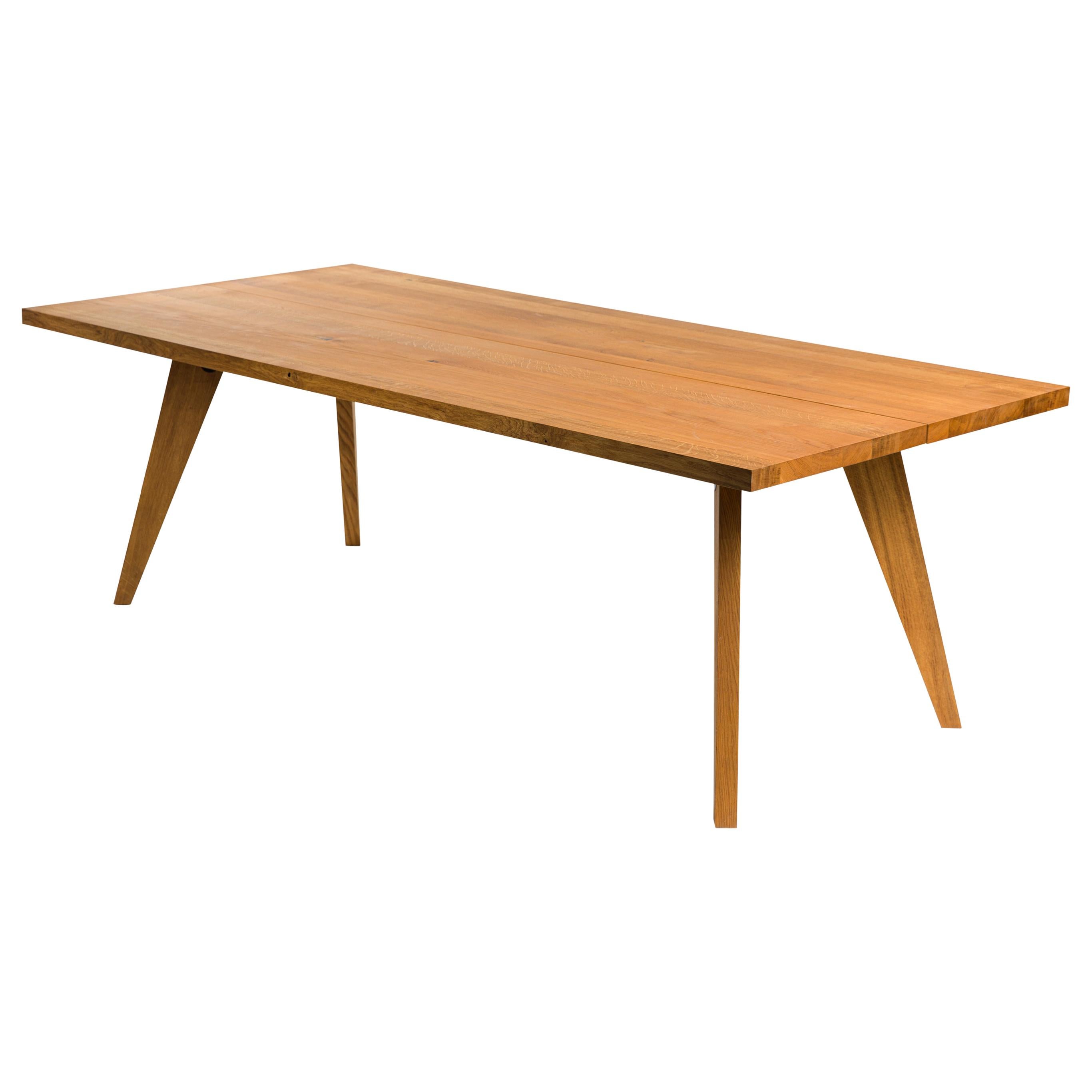 Plank Dining Table, Solid Oiled Danish Oak like New For Sale