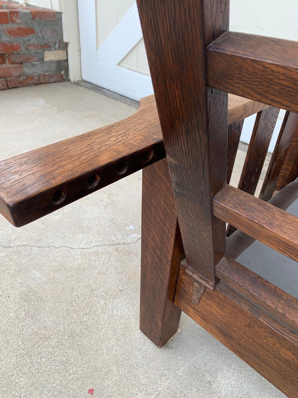 Plank Oak Chair by J. M. & Sons, Arts & Crafts Period In Good Condition In Los Angeles, CA