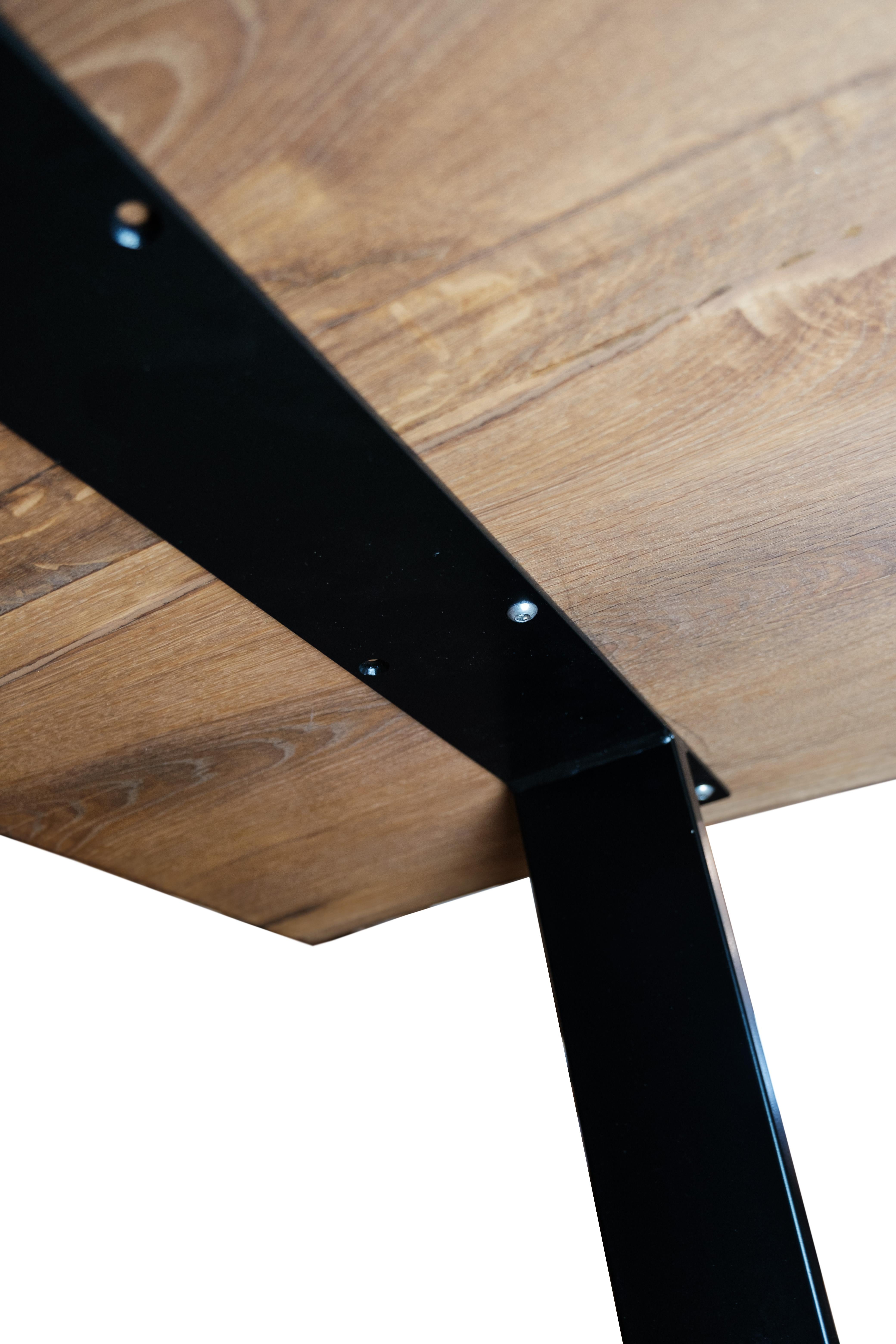 Plank Table Made In Oak With A Black Metal Frame  In Excellent Condition For Sale In Lejre, DK