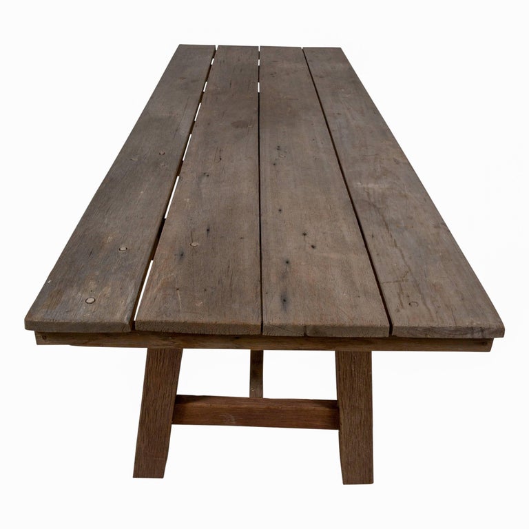 Plank Top Dining Table Reclaimed Wood At 1stdibs Rustic Plank Top Dining Table Reclaimed Wood For