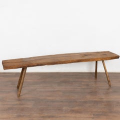 Plank Top Splay Peg Leg Bench, from Hungary circa 1920