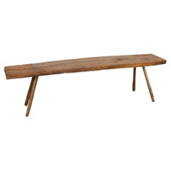 Plank Top Splay Peg Leg Bench, from Hungary circa 1920