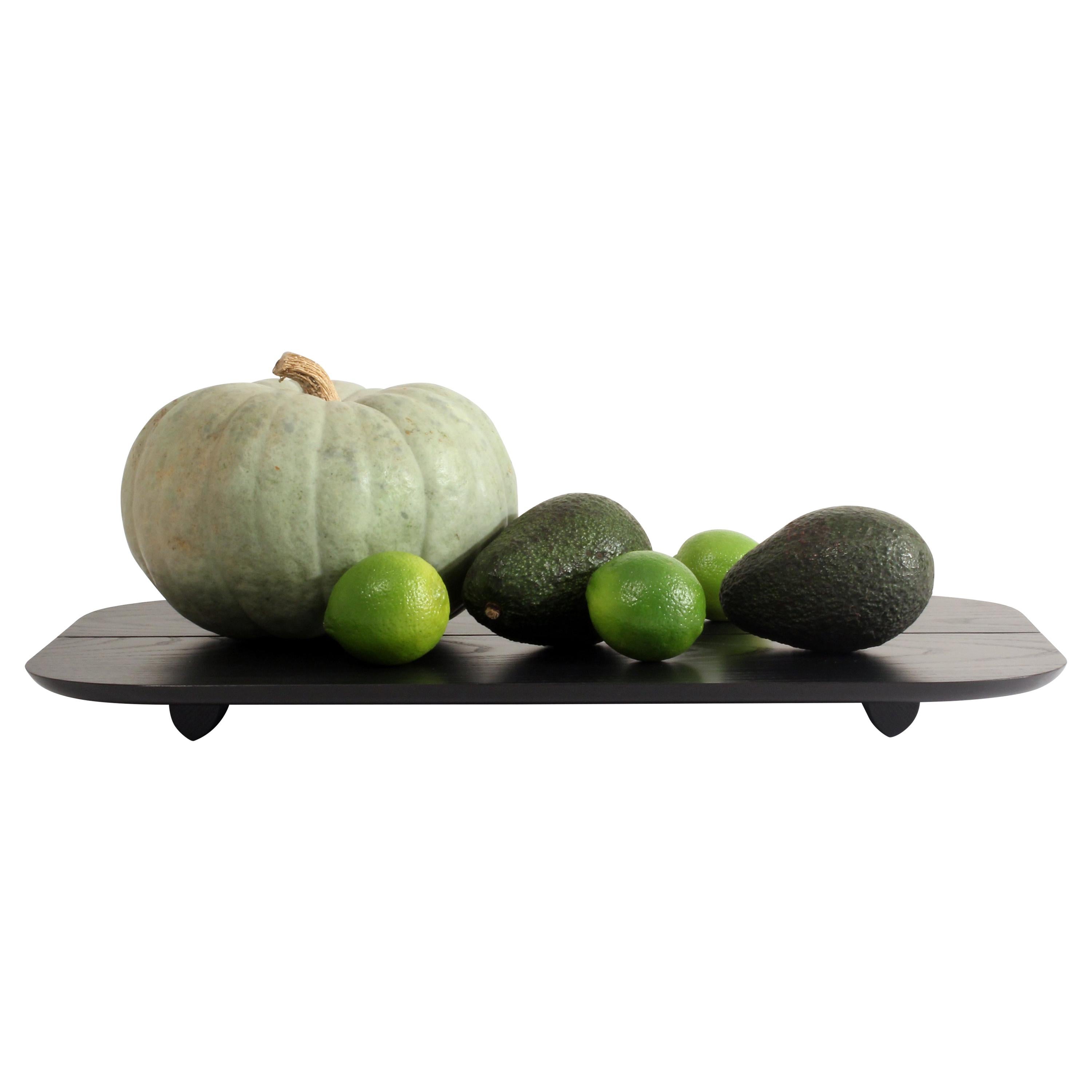 Plank Tray Black Minimal Modern Ash Serving Pedestal Display Object For Sale