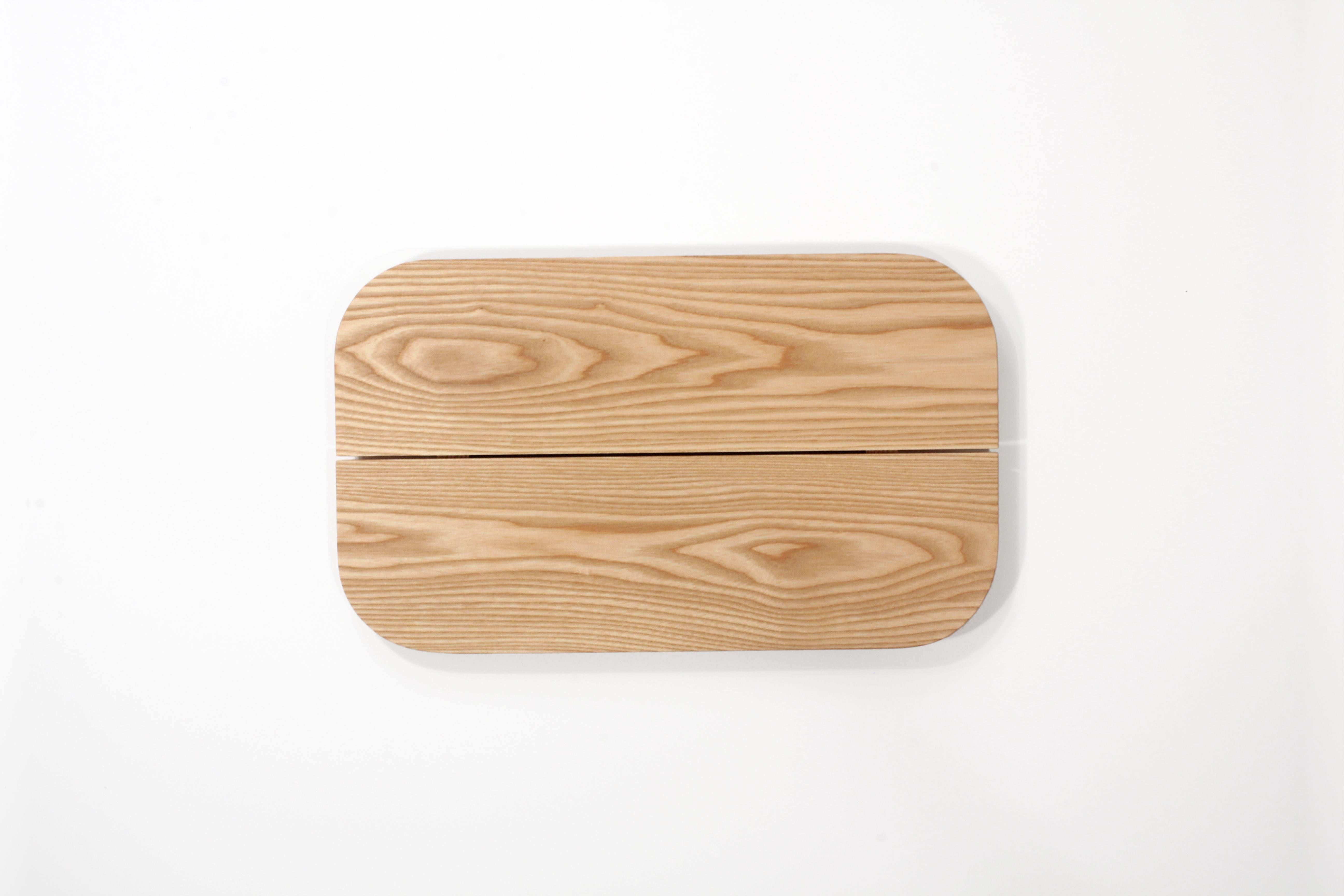 Plank Tray Natural Minimal Modern Ash Serving Pedestal Display Object (Moderne)