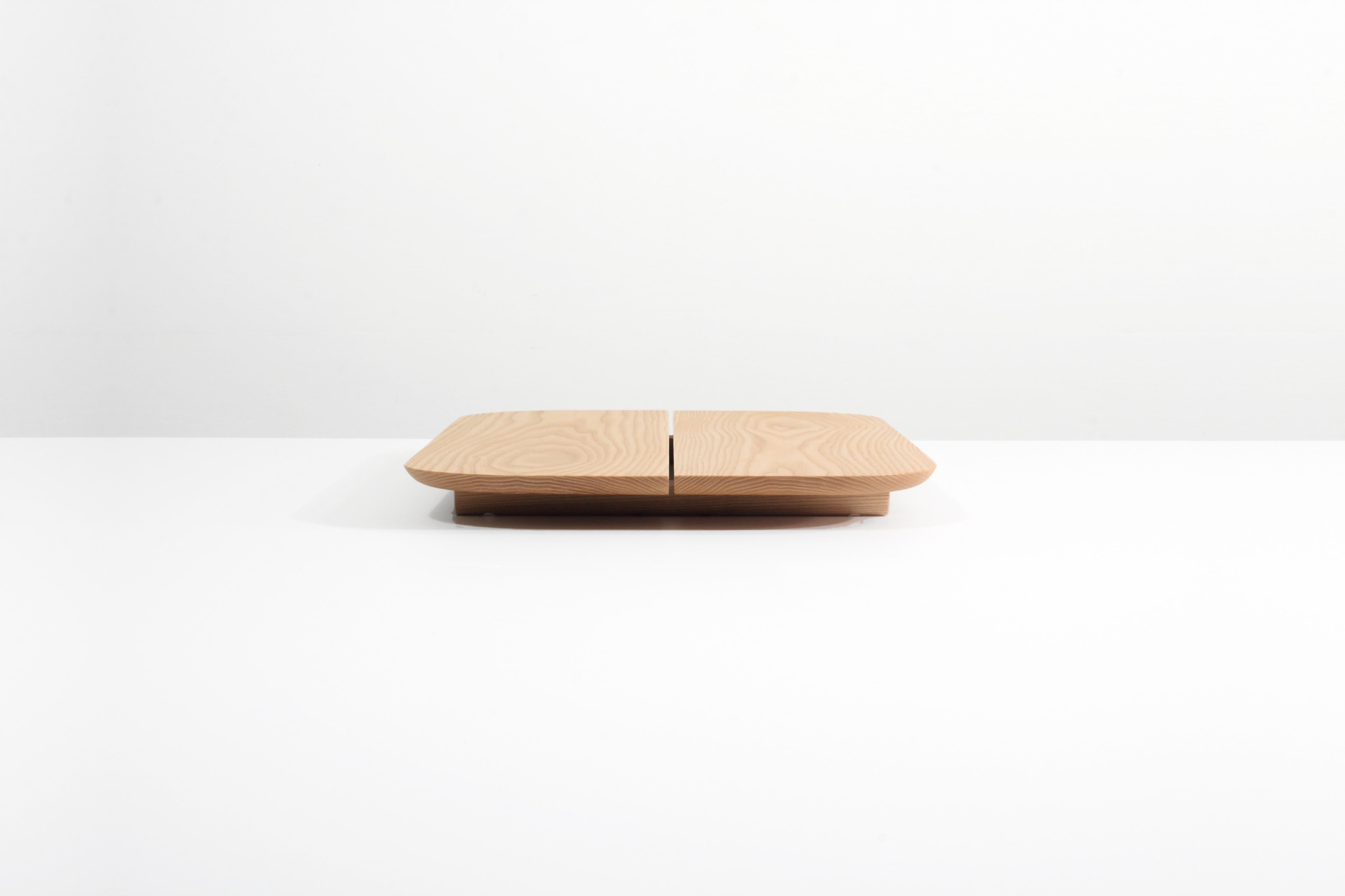 American Plank Tray Natural Minimal Modern Ash Serving Pedestal Display Object For Sale
