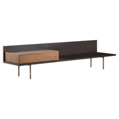 PLANK Walnut 
Black Ash Bench