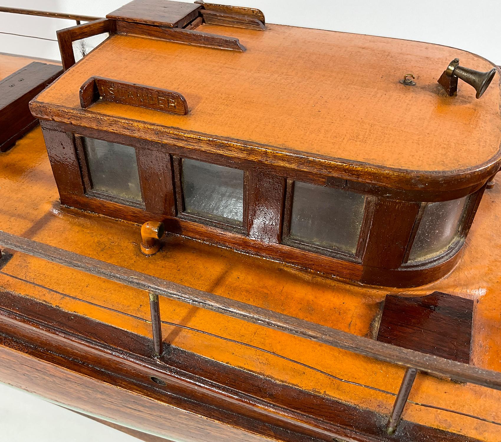 Early 20th Century Planked Model of the 1920s Boston Yacht Islander For Sale