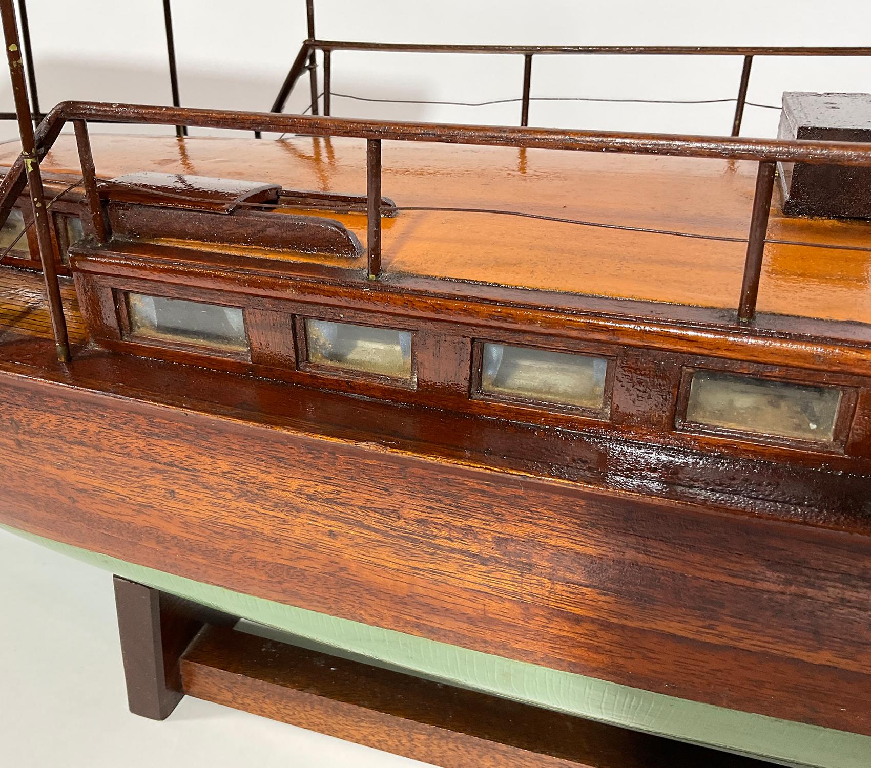 Wood Planked Model of the 1920s Boston Yacht Islander For Sale
