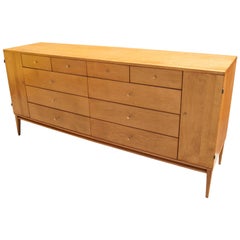 Planner Group 20-Drawer Maple Dresser by Paul Mccobb