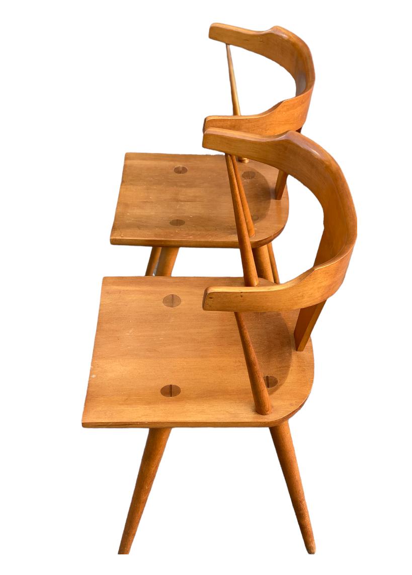 Mid-Century Modern Planner Group Model 1530 T-Back Dining Chairs in Maple by Paul McCobb