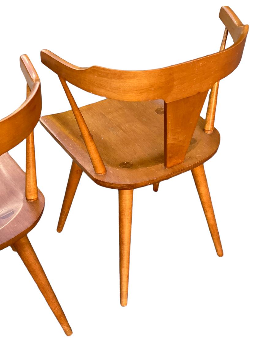 Planner Group Model 1530 T-Back Dining Chairs in Maple by Paul McCobb In Good Condition In Brooklyn, NY