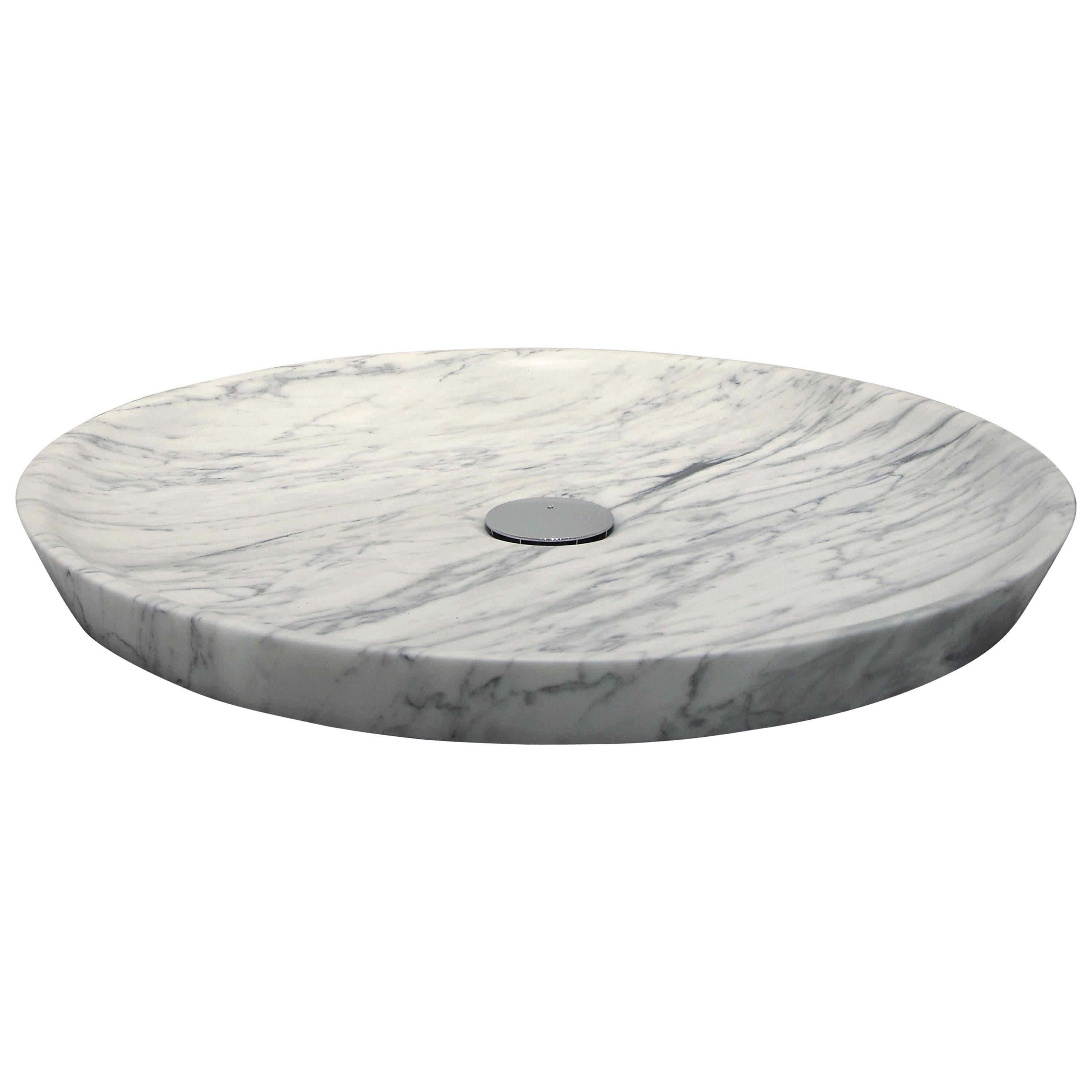 "Plano" Shower Tray in Bianco Carrara Marble Customizable by Pibamarmi For Sale