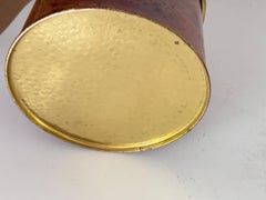 Plant Pot Holder, Metal, gold and Brown color, France 1970