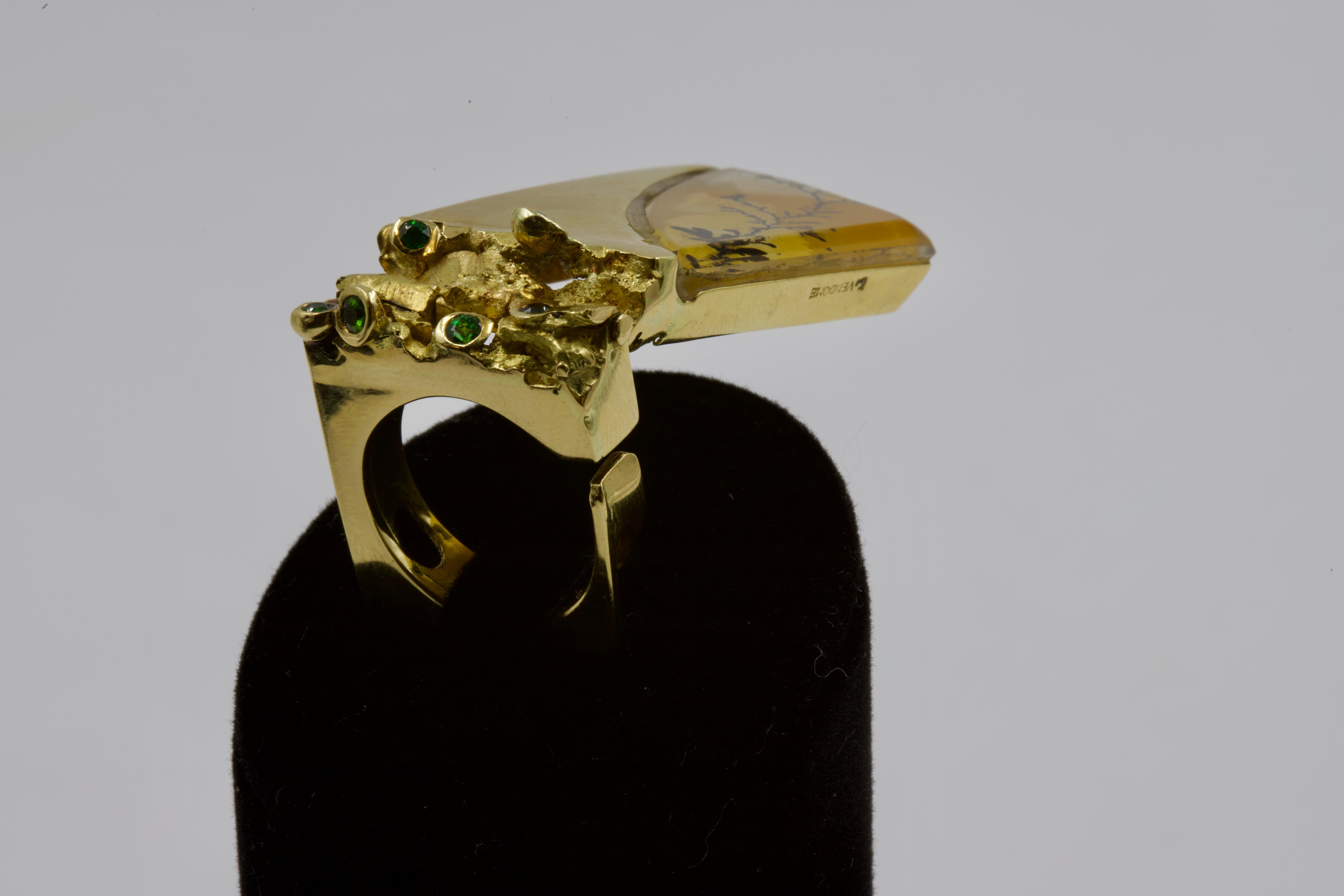 Women's or Men's Thierry Vendome Plant Ring and Pendant For Sale