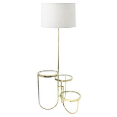 Plant Stand Floor Lamp in Gold Chrome