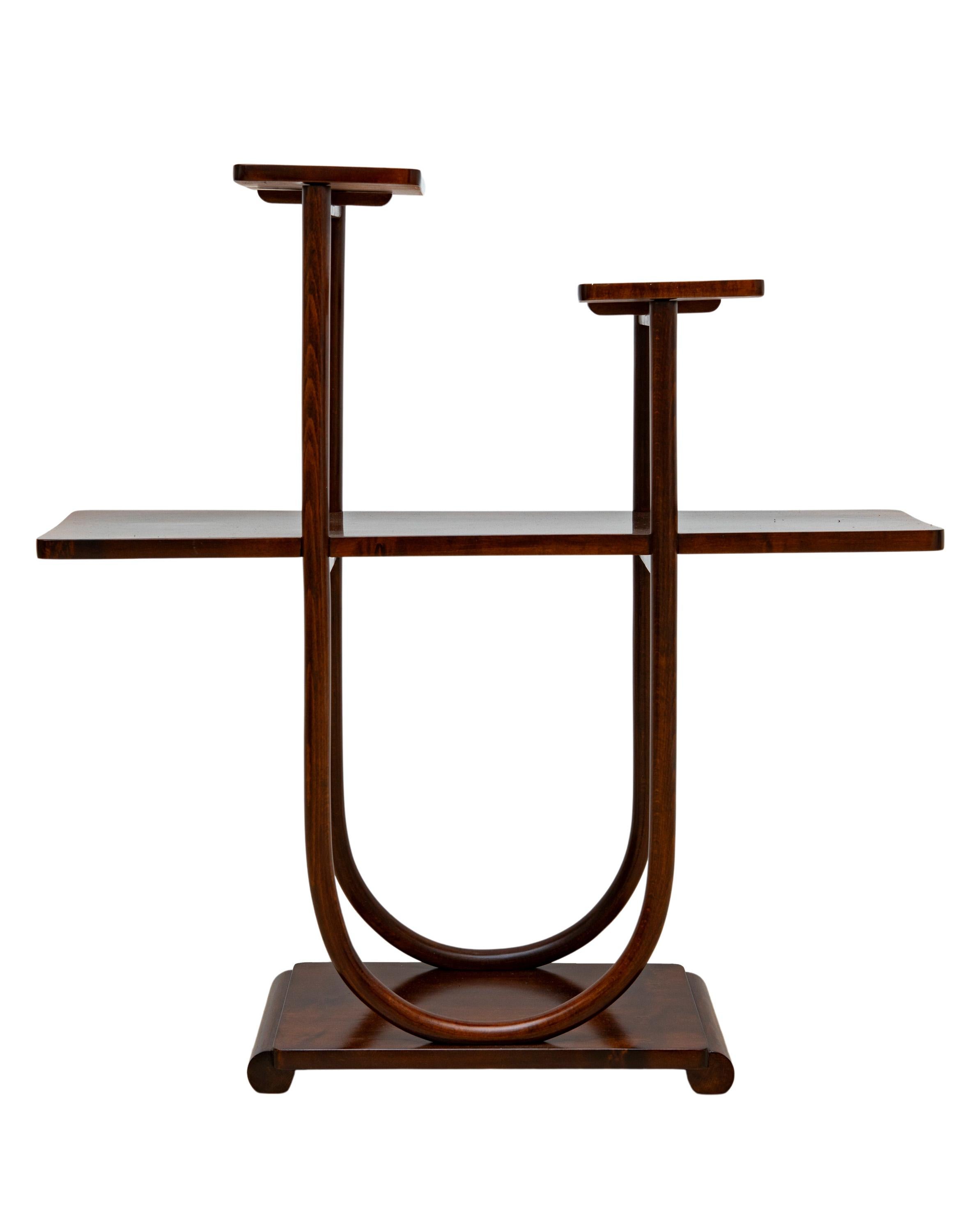 Austrian Plant stand Thonet Mundus Jugendstil Furniture 1930s Wood Brown Bent Beech