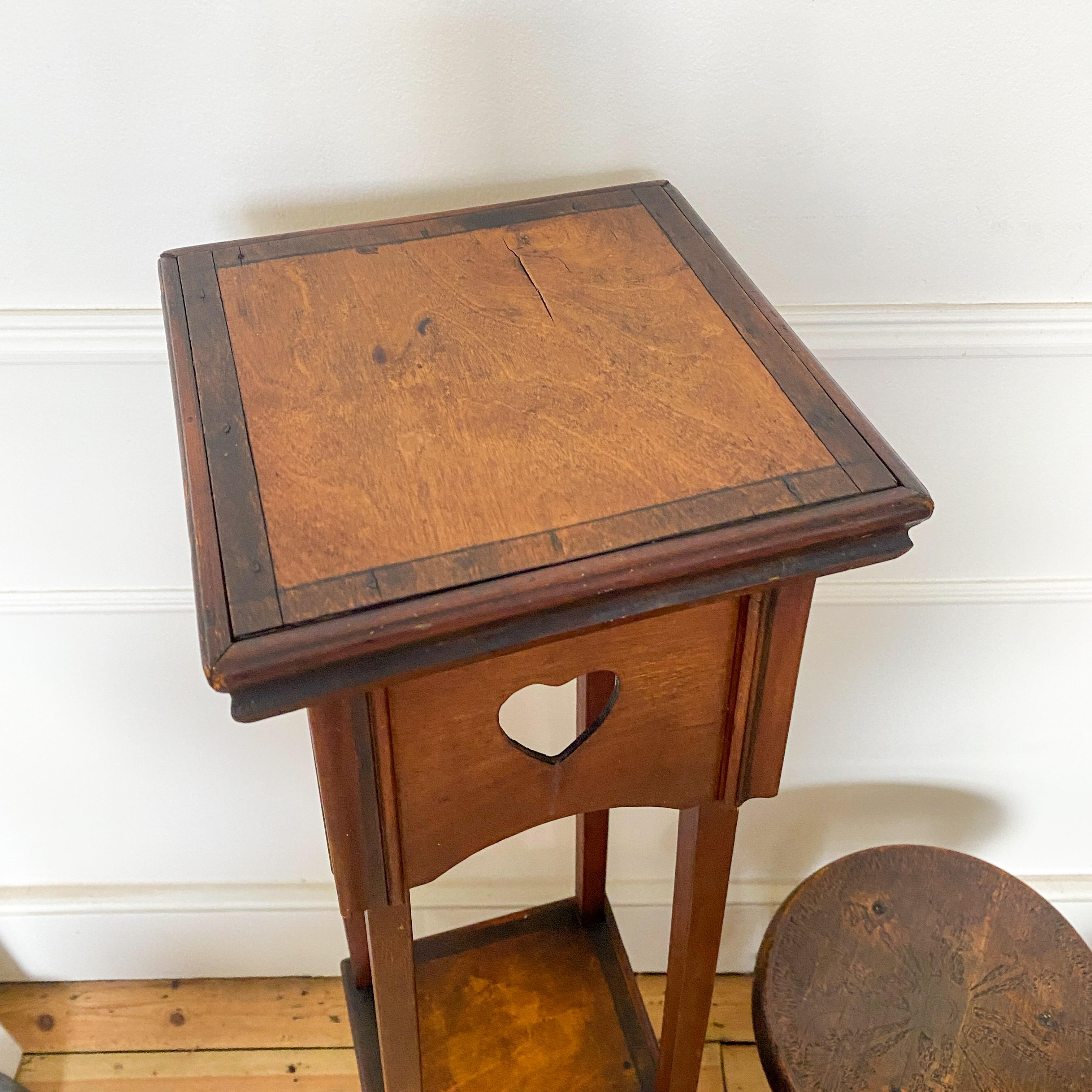 20th Century Plant Stand With Heart Shaped Detail For Sale