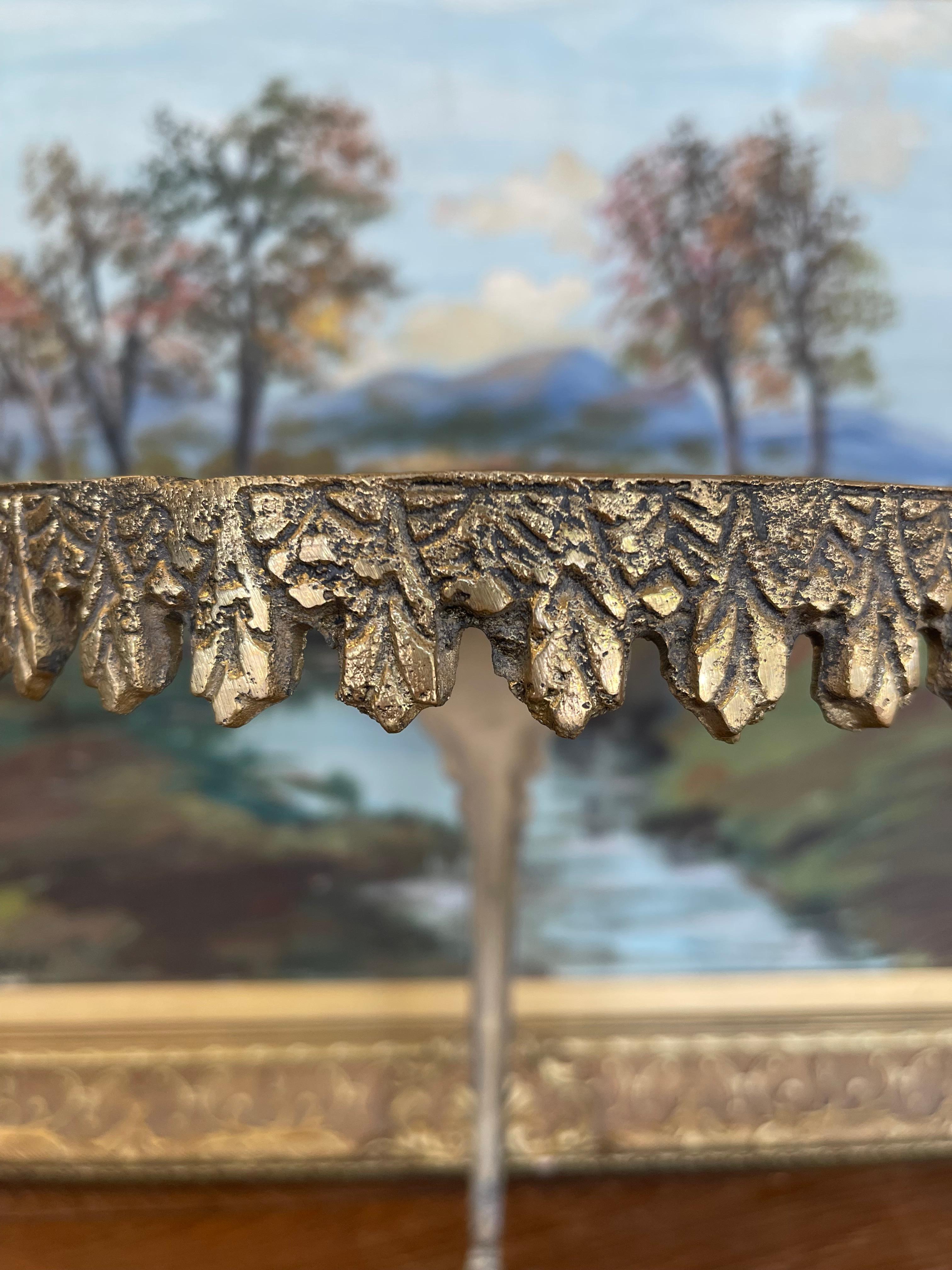 Late 20th Century Plant Stand with Ornate Leaf and Shell Motifs For Sale