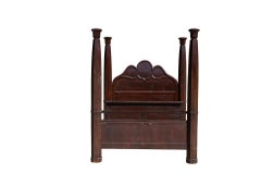 Plantation Bed, Four Poster, Queen Size, of Solid Mahogany, circa 1850s
