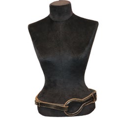 Doppia fascia in pelle nera Plantation con passante e fibbia anteriore