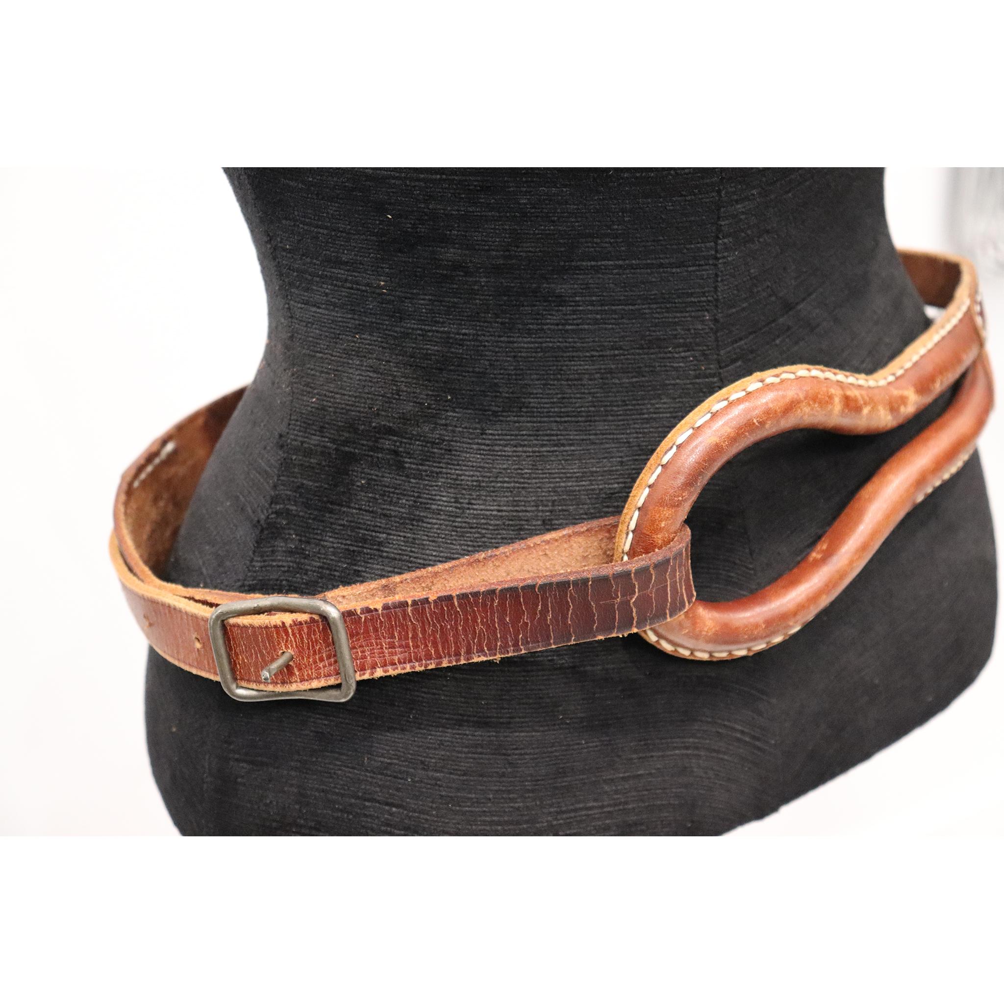 Brown Plantation brown leather double band W/ Loop and Front Buckle For Sale