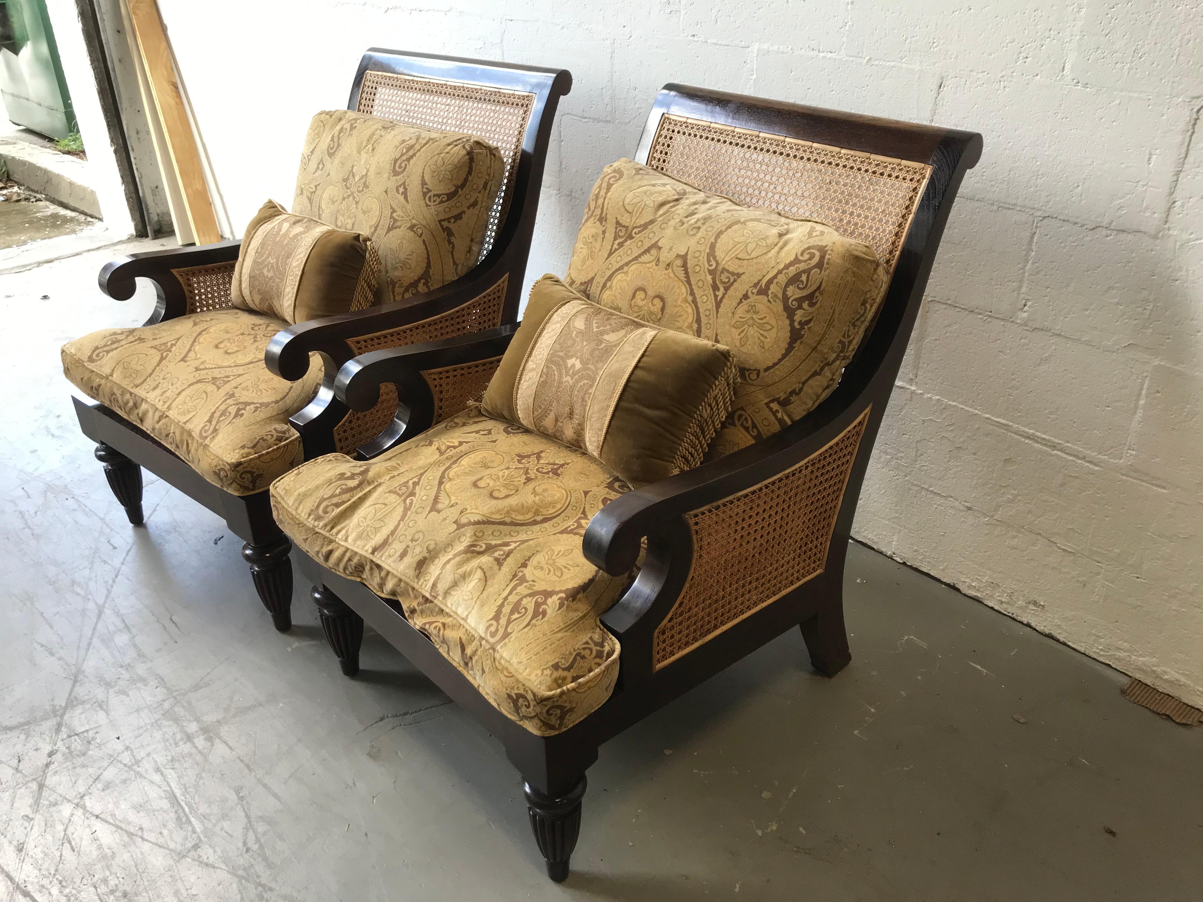 Modern Pair Of Anglo Indian British Colonial Plantation Chairs