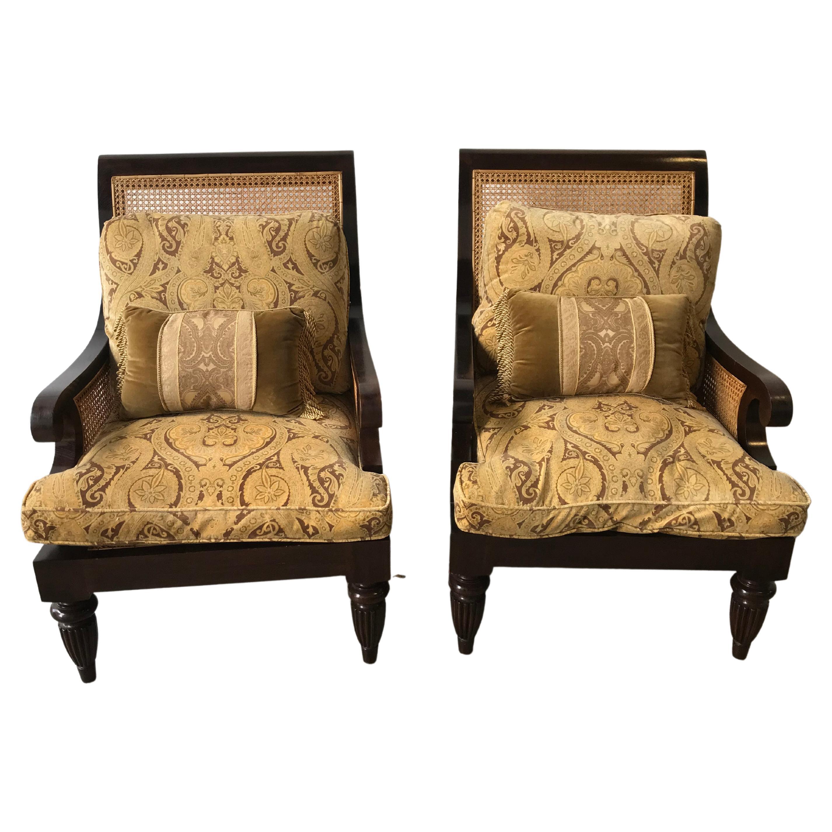 Pair Of Anglo Indian British Colonial Plantation Chairs