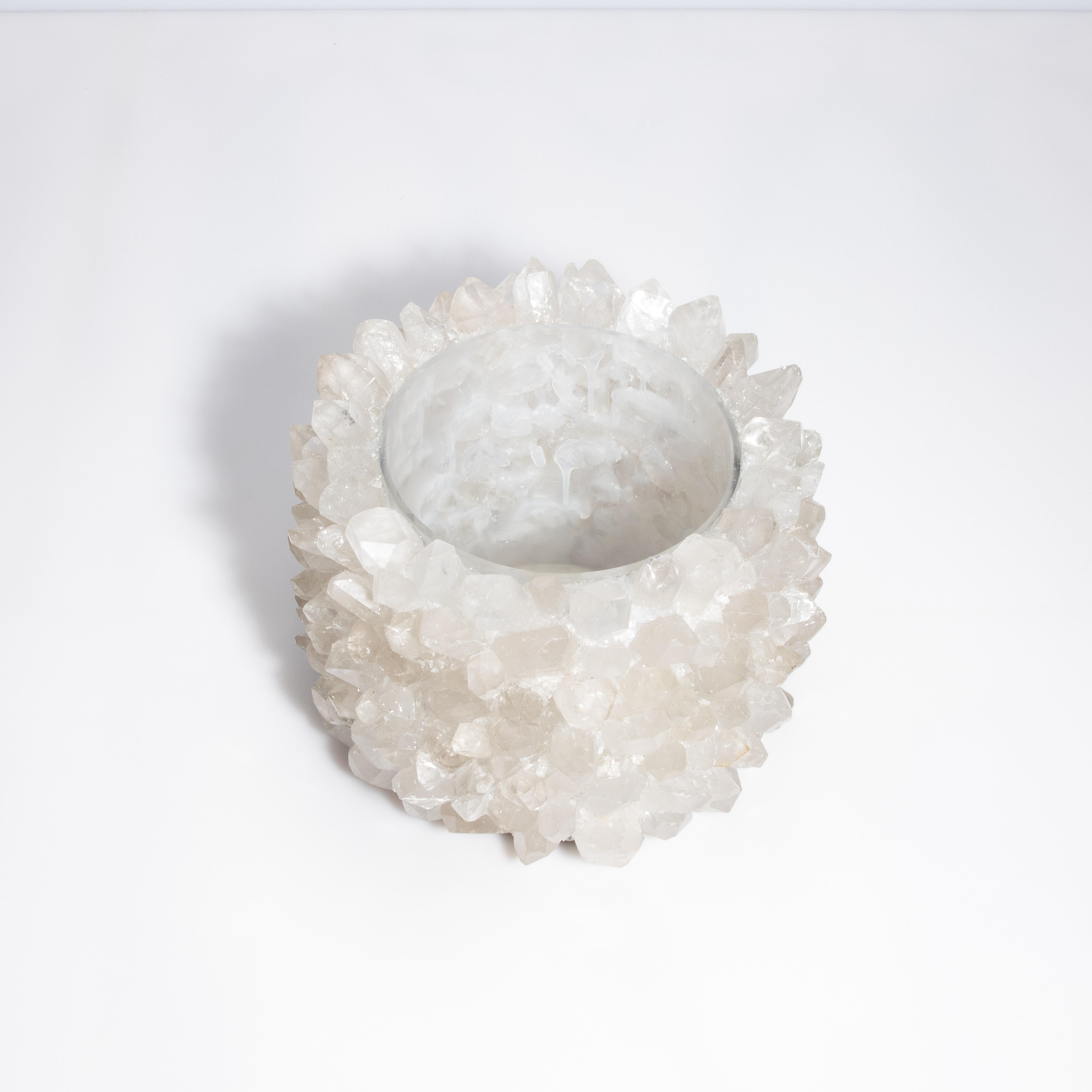 Modern Planter Bowl Classic in Clear Quartz For Sale