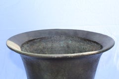 Planter, Bronze Casting, Art Nouveau Style, Lion's Foot, Green Patina