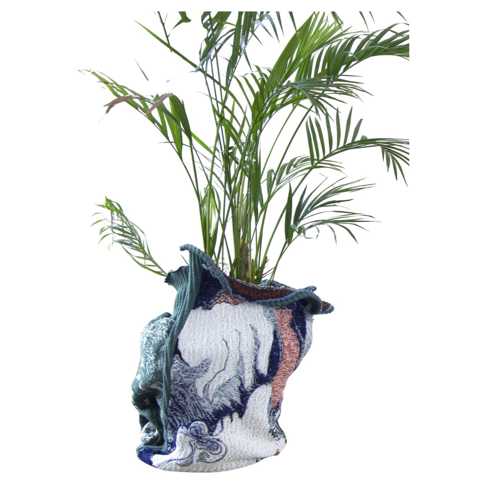 Pflanzgefäß- elastische Tasche aus geflochtenem Textil mit Tiermuster, nach einer Zeichnung